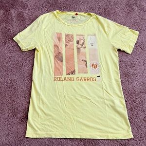 The French Open Roland Garros Paris yellow tee slim fit Medium